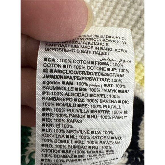 Gap Women's M Crew LS Creme Multi Stripe Sweater 100% Cotton NWT - Picture 10 of 12